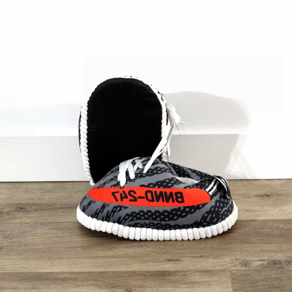 NEW Gray Yeez Fluffy Slippers One Size Fits All Adult Unisex